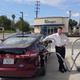 Fill’er up. Honda’s Steve Ellis with the FCX Clarity at a hydrogen gas station. Photo: Todd Woody/Quartz